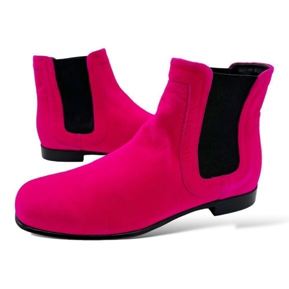 Roger Vivier Fuchsia Pyramide‎ Velvet Chelsea Boot Sz EU 34 US Sz 4 UK 2 - Picture 2 of 12